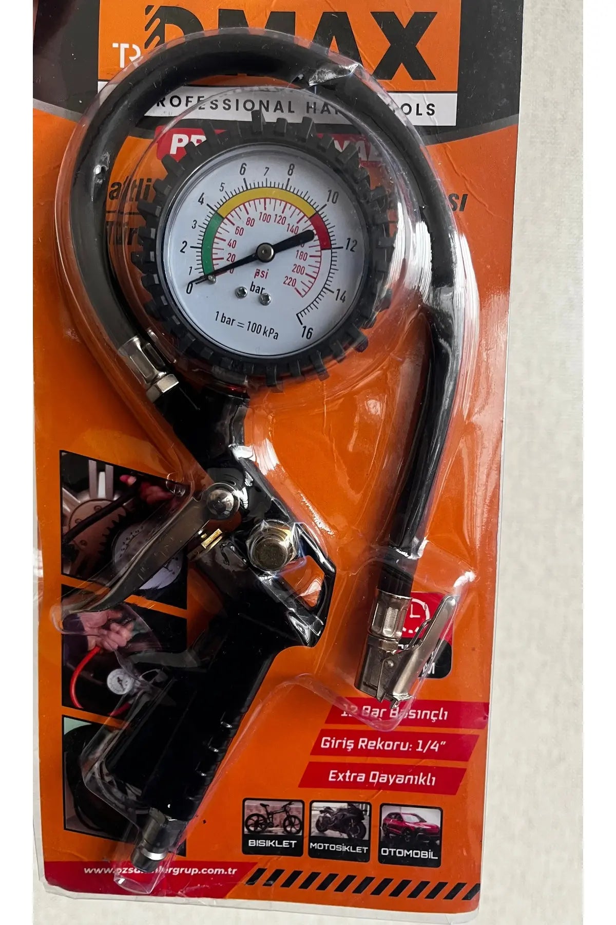 Saatli lastik şişirme tabancası