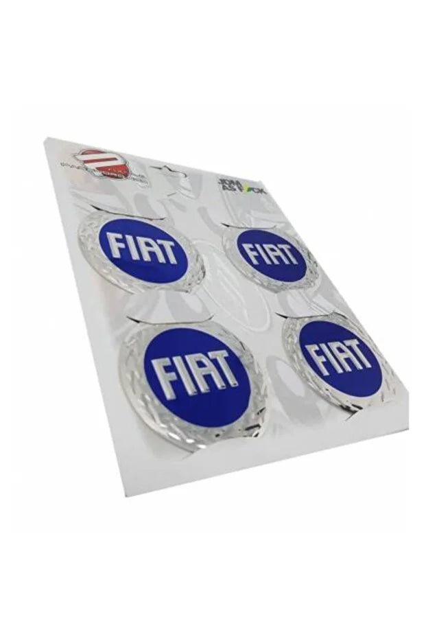 Jant Göbeği Arma/yapıştırma Fiat 4'lü Set Mavi 60mm Yapıştırma
