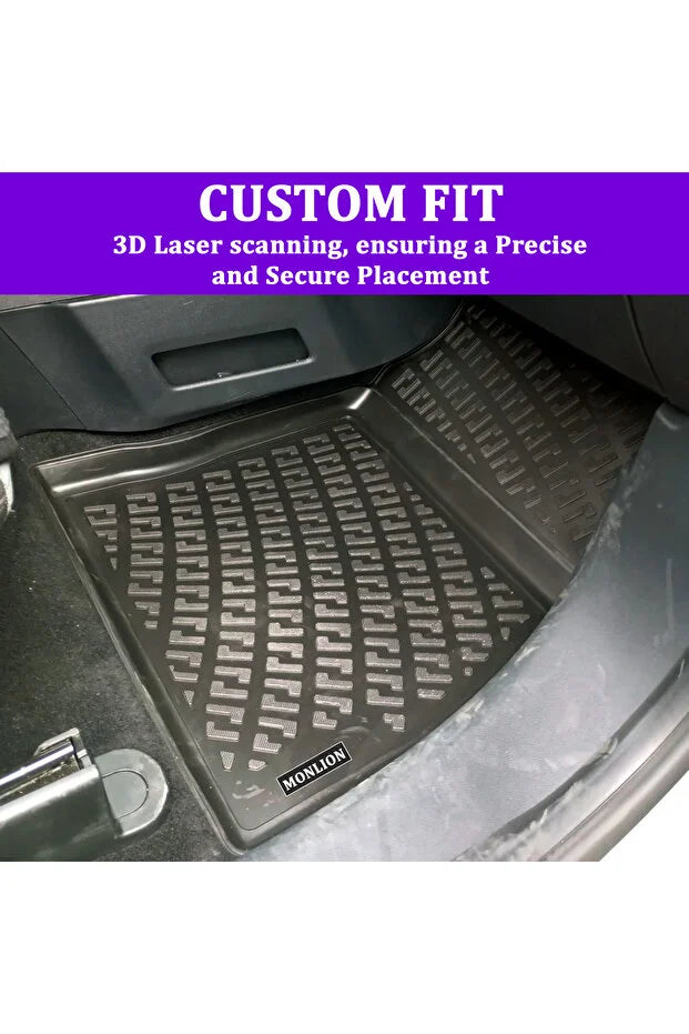 Monlion Paspas Ford Tourneo Courier 2024 için 3D Lazer Ölçülü  Kokusuz Kaymaz (Ön ve Arka)