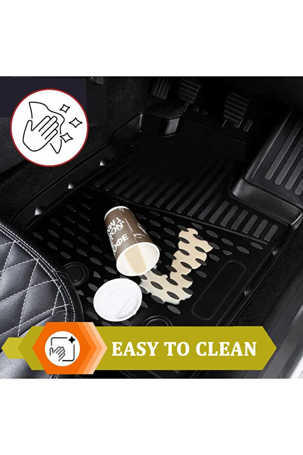 Monlion Paspasları,Ford Courier 2014-2023 3D Lazer Ölçülü Kokusuz Kaymaz (Ön ve Arka)