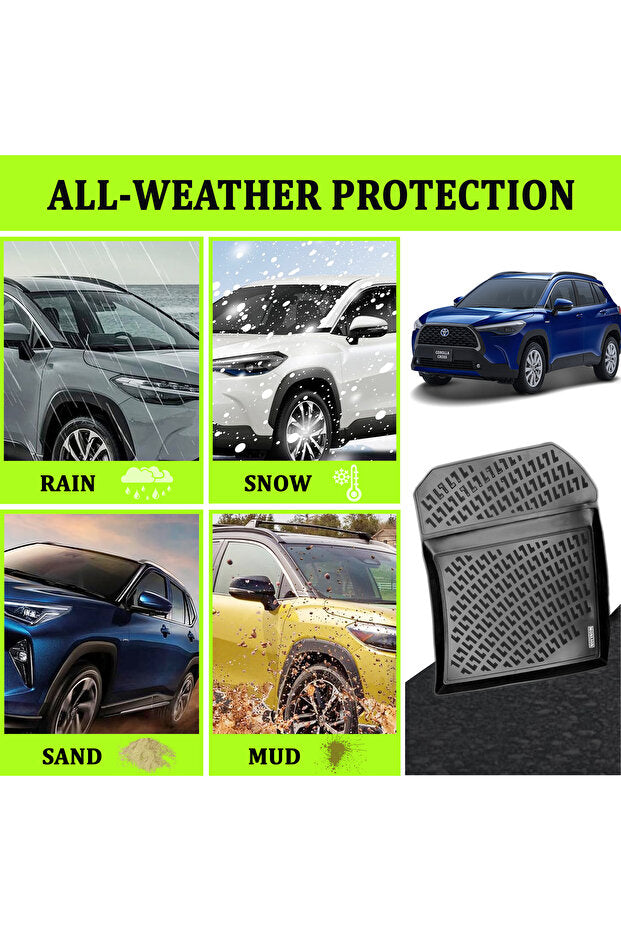 Monlion Toyota Corolla Cross 2020-2024 Uyumlu  Paspasları Ön ve Arka 2 Sıralı, Kaymaz