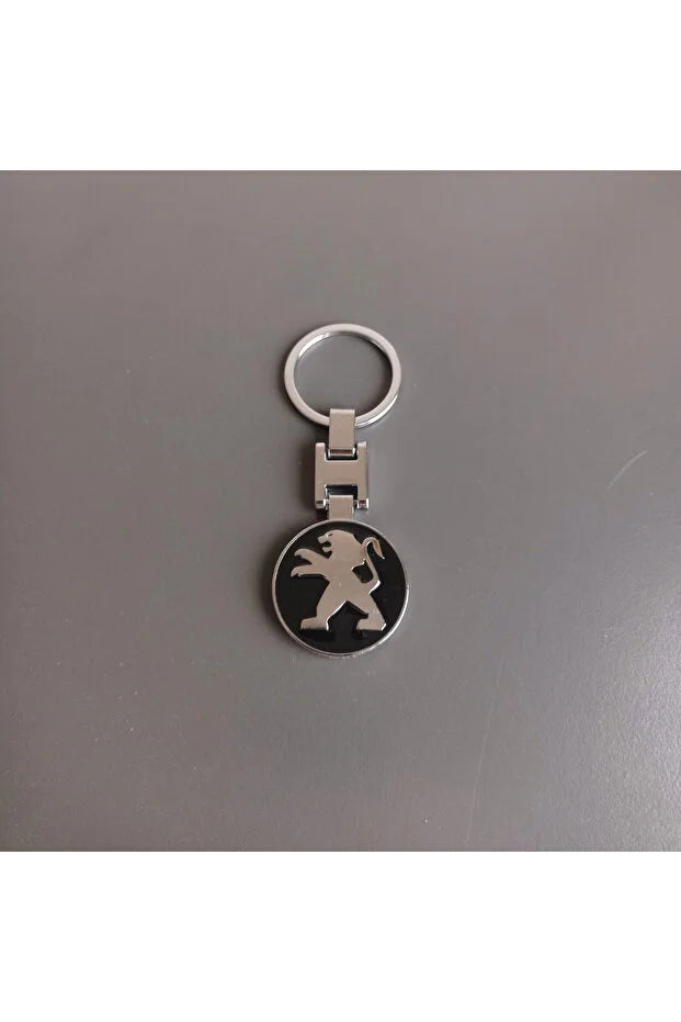 Peugeot Model Özel Siyah Kutulu Krom Oto Anahtarlık