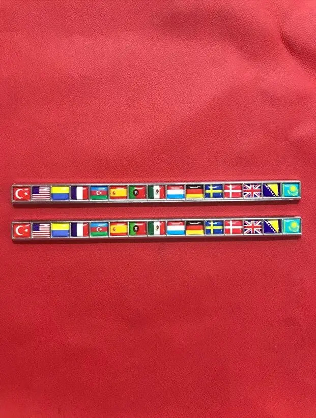 Sıralı Bayrak Plastik Arma - Ülke Bayrakları Plastik Arma