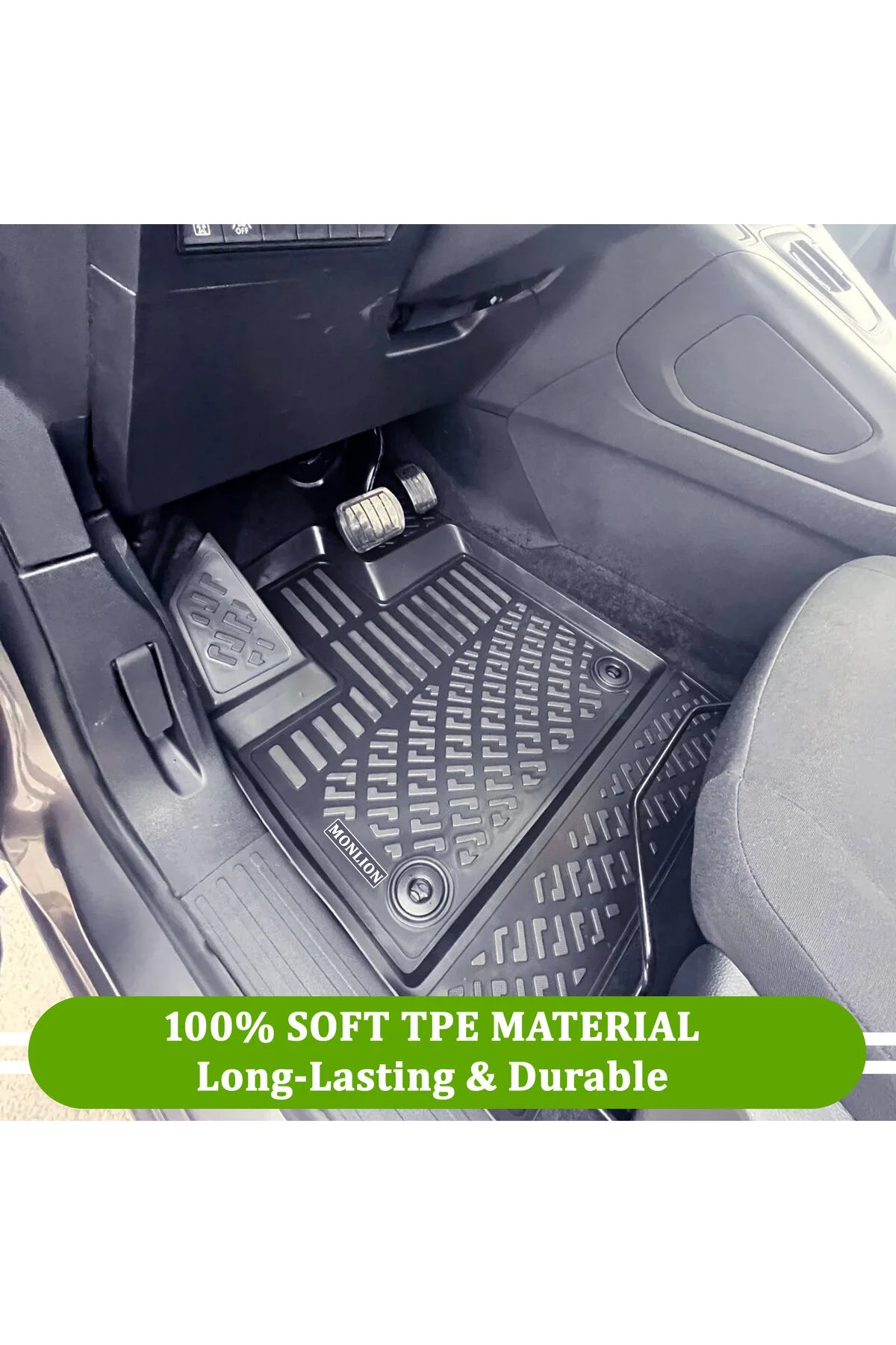 Monlion Paspasları,Citroen Berlingo 2008-2018 için 3D Lazer Ölçülü  Kokusuz Kaymaz (Ön ve Arka) Siyah